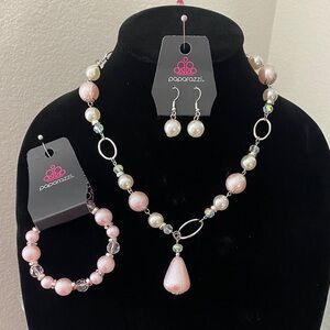 Paparazzi Pink and Silver Necklace Set